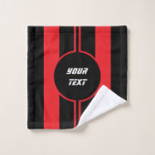 Racing Red Double Stripes Sports Personnalisé (Gant de toilette)