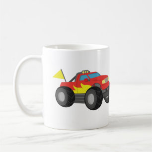 Racing Red Monster Truck, voor racerboys Koffiemok