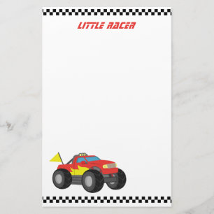 Racing Rode Monstertruck, voor Racende Jongens Briefpapier
