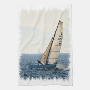 Racing Sailboot Kitchen Towel Theedoek