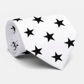 Racing Silks White with Black Stars Derby Stropdas (Opgerold)