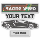 Racing Speed Car Design – Fast Motorsport Performa Sticker (Voorkant)