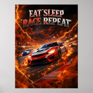 Racing Speed Fire Drift Poster