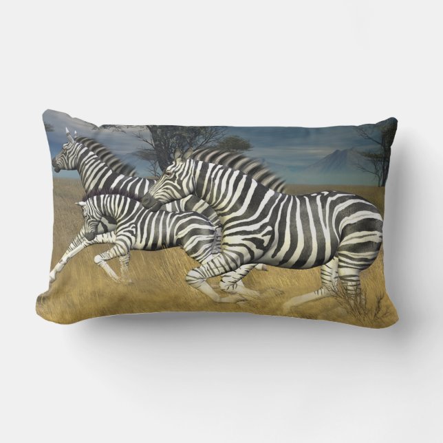 Racing Stripes - Lumbar Pillow Zebra Kussen (Voorkant)
