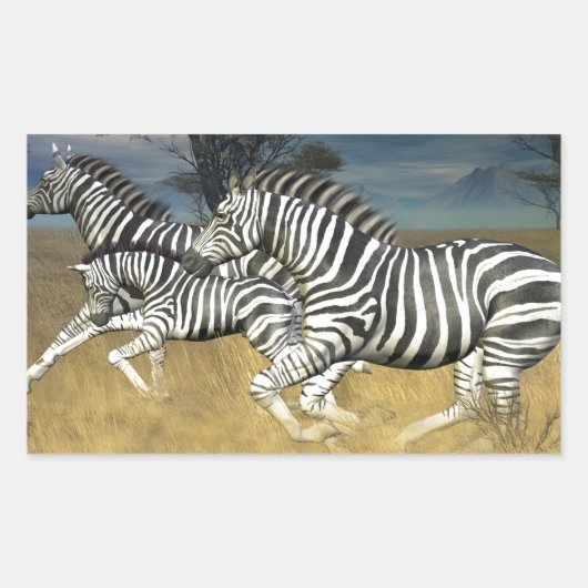 Racing Stripes - Zebra Rechthoekige Sticker (Voorkant)