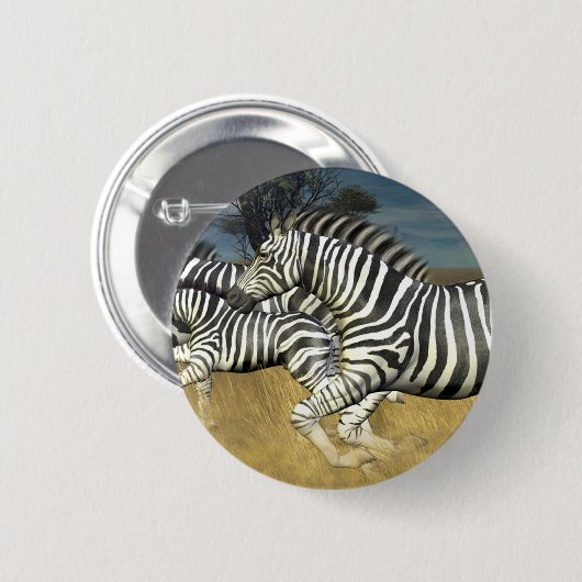 Racing Stripes - Zebra Ronde Button 5,7 Cm (Voorkant /achterkant)