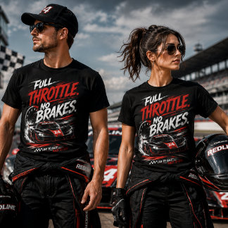 Racing T-Shirt 'Vol Gas, Geen Remmen'