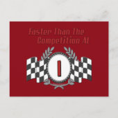 Racing thema 1e verjaardag briefkaart (Voorkant)