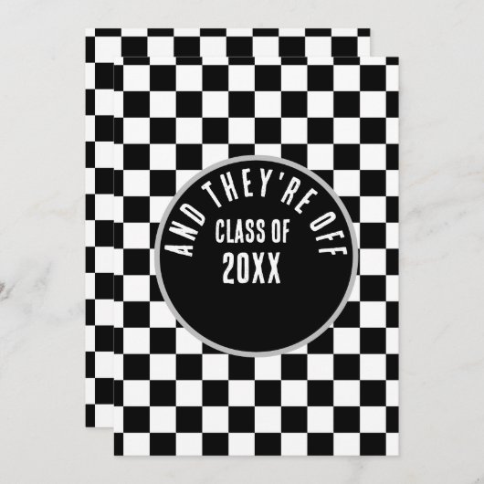 Racing Thème Graduation Invitation (Devant / Derrière)