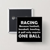 Racing Vierkante Button 5,1 Cm (Voorkant /achterkant)