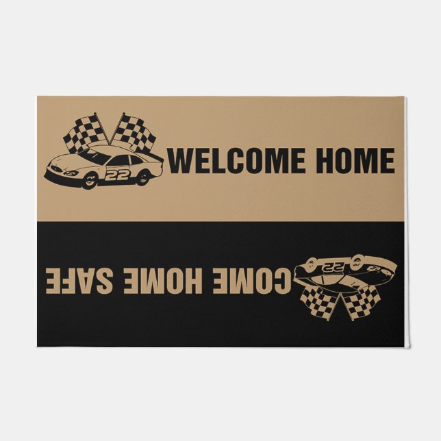 Racing Welkom Mat. Racing Doormat Deurmat (Voorkant)
