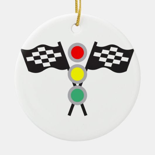RACINGFLAGS EN -LICHTEN KERAMISCH ORNAMENT (Voorkant)