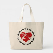 Racisme is kanker grote tote bag (Achterkant)