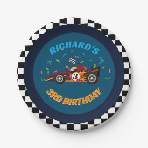 Racisme Kind Birthday Race Car Theme Uitnodiging Papieren Bordje