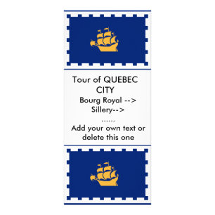 Rack Card met vlag van Quebec City, Canada Reclamekaart