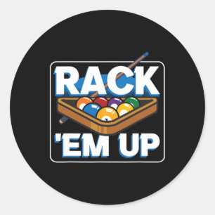 Rack EM Up Stick Speler Sportkrijt Game Pool Ronde Sticker