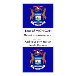 Rack Kaart met de vlag van Michigan, Verenigde Sta