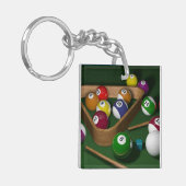 Rack ze omhoog, spel van biljart sleutelhanger (Voorkant Links)