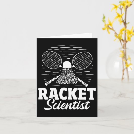 Racket Scientist - Badmintonspeler Atleet Shuttle Kaart (Gele Bloem)