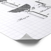 Racket Table Tennis 1939 Patent Art - Lined Peper Poster (Hoek)