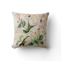 Racket Tail Hummingbird  Grunge Pillow