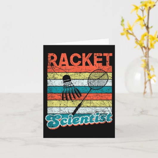 Racket Wetenschapper Funny Badminton Speler Shuttl Kaart (Gele Bloem)