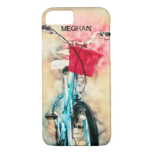 rackfiets met mandje en handpauzes Case-Mate iPhone case (Achterkant)