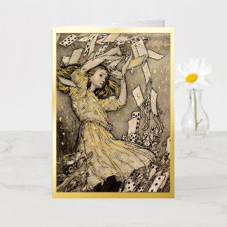 Rackham's Vintage Alice in Wonderland Vouwkaart Folie Wenskaart
