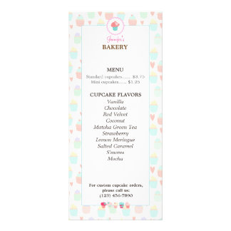 Rackkaart Cupcake Bakery Menu PASTEL KAWAII