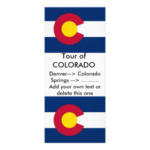 Rackkaart met vlag van Colorado, VS Reclamekaart