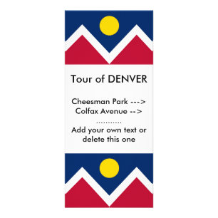 Rackkaart met vlag van Denver, Colorado, VS Reclamekaart