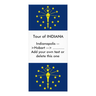 Rackkaart met vlag van Indiana, VS Reclamekaart