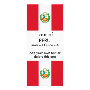 Rackkaart met vlag van Peru Reclamekaart