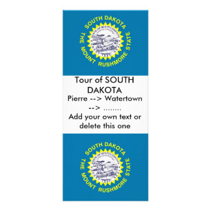 Rackkaart met vlag van South Dakota, VS Reclamekaart