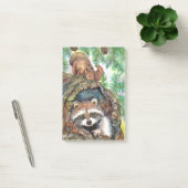 Racon in de boomgaard met eekhoorn post-it® notes (Kantoor)