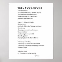 Racontez votre histoire Courage poème poster art m
