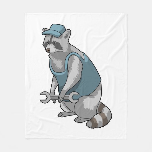 Racoon als ambachtsman met Frans Fleece Deken (Voorkant)
