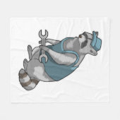 Racoon als ambachtsman met Frans Fleece Deken (Voorkant (Horizontaal))