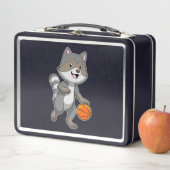 Racoon als Basketball-speler met Basketball (In situ)