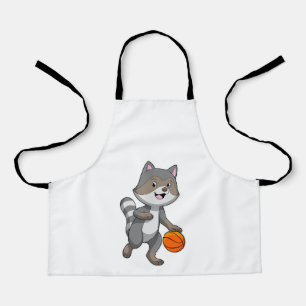 Racoon als Basketball-speler met Basketball Schort