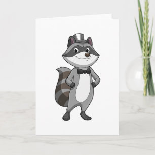 Racoon als Groom met Stropdas Kaart