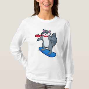 Racoon als Snowboarder met Snowboard en Scarf T-shirt