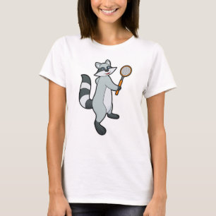 Racoon als Tennis-speler met Tennis-racket T-shirt