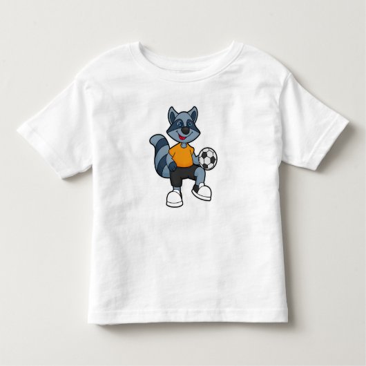 Racoon als voetbalspeler met Voetbal Kinder Shirts (Voorkant)