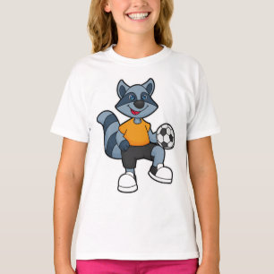 Racoon als voetbalspeler met Voetbal T-shirt