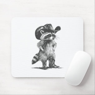 Racoon Cowboy Funny Racoon Graphic Meme Mannen Vro Muismat