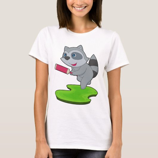 Racoon Cricket Cricket bat T-shirt (Voorkant)