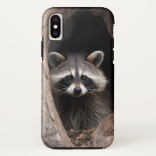 Racoon in boomgrot iPhone x hoesje