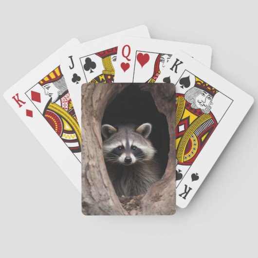 Racoon in boomgrot pokerkaarten (Achterkant)