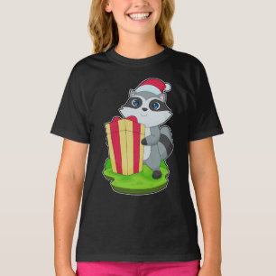 Racoon Kerstmis Kerstman hoed T-shirt